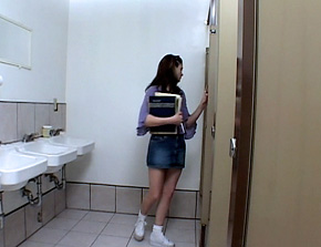 The new smoking in the toilet ... and gets caught! 2